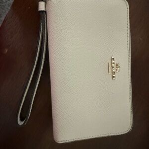 Coach Beige Wristlet Case